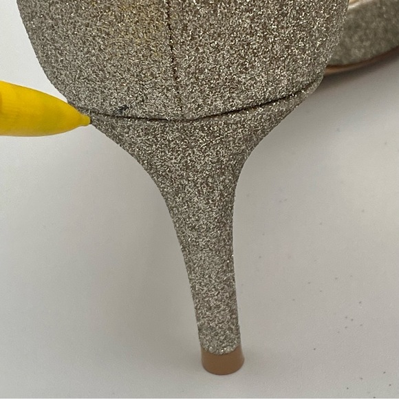 Jimmy Choo Annie Giltter 65mm Ankle Strap Glitter Heel, Size 37.5 - Picture 17 of 17